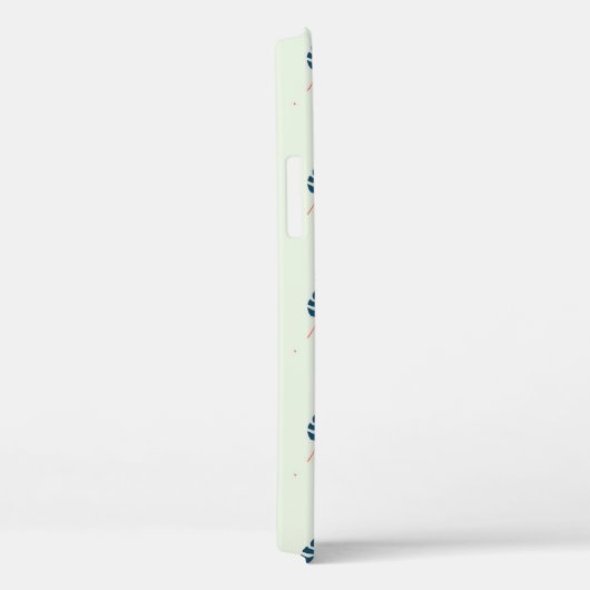 Coques Case-Mate iPhone Monstère tropicale monogramme feuille sur bleu (Verso / Droite)