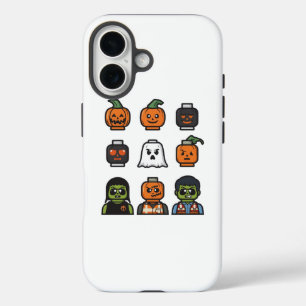 Coques iPhone 16 Monstre de tête de brique Halloween pour enfants