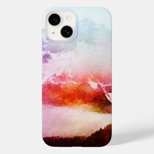 Coques Case-Mate iPhone Montagne aquarelle (Verso)