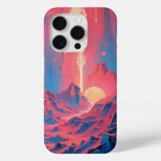 Coque iPhone 15 Pro Montagne cosmique Abstraite vibrante