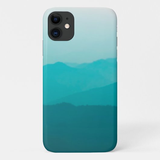 Coques Case-Mate iPhone Montagnes ombré turquoises (Dos)