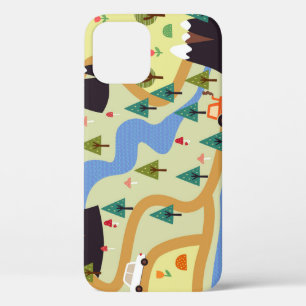 Case-Mate iPhone Case Montagnes, rivières, forêt, motif automobile.