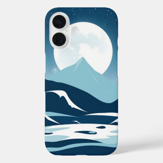 Coques Case-Mate iPhone Monts Lune : Un paysage nocturne serein (Verso)