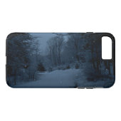 Coques Case-Mate iPhone Moon Lite Snowy Road in the Woods - Scary Night (Dos (Horizontal))