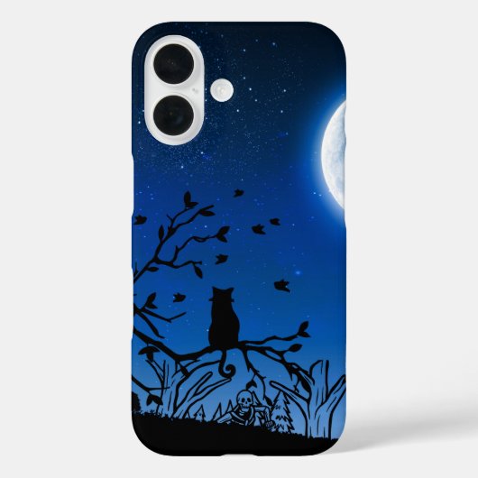 Coques Case-Mate iPhone Moonlit Black Cat on Tree Silhouette (Verso)