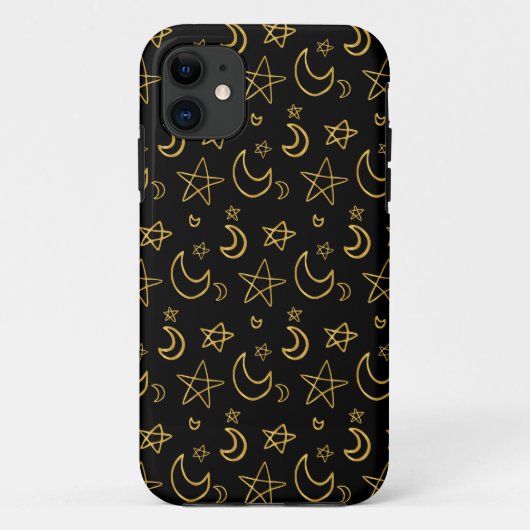 Coques Case-Mate iPhone Moons et étoiles Motif or (Dos)