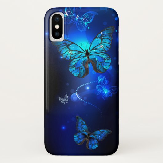 Coques Case-Mate iPhone Morpho Butterfly in the Dark Background (Dos)