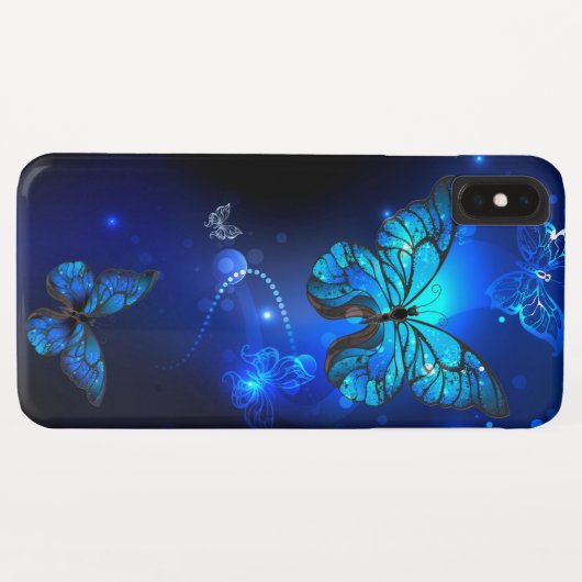 Coques Case-Mate iPhone Morpho Butterfly in the Dark Background (Dos (Horizontal))