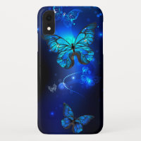 Morpho Butterfly in the Dark Background