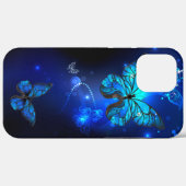 Coques Case-Mate iPhone Morpho Butterfly in the Dark Background (Verso (horizontal))