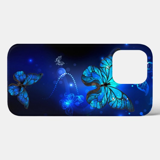 Coques Case-Mate iPhone Morpho Butterfly in the Dark Background (Verso (horizontal))