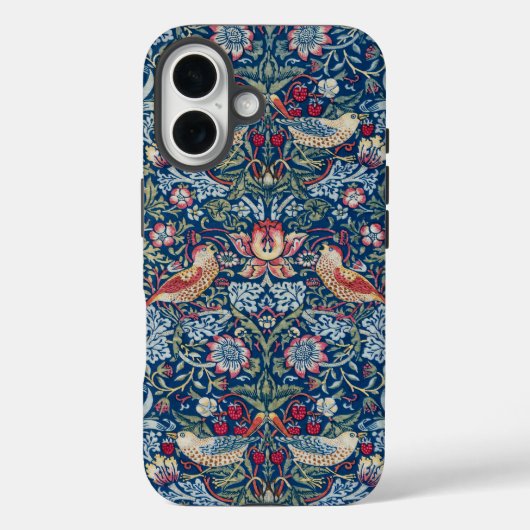 Coques Case-Mate iPhone Morris Strawberry Thief Classique Bleu Indigo Fin (Verso)