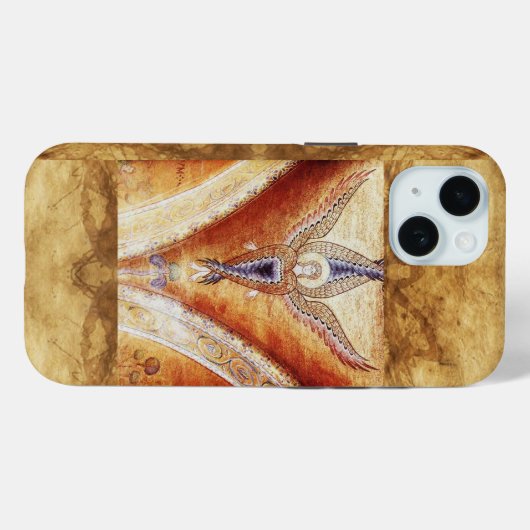 Coques Case-Mate iPhone MOSAIC ANGEL Parchemin Monogramme (Verso (horizontal))