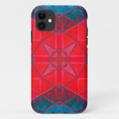 Coques Case-Mate iPhone Mosaic Carré Kaleidoscope Rouge et Bleu (Dos)
