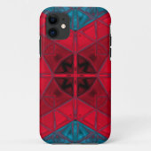 Coques Case-Mate iPhone Mosaic Carré Kaleidoscope Rouge et Bleu (Dos)