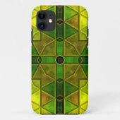 Coques Case-Mate iPhone Mosaic Carré Kaleidoscope Vert et Jaune (Dos)