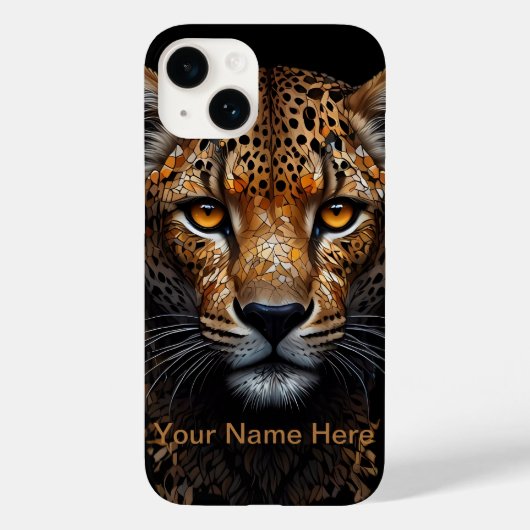 Coques Case-Mate iPhone Mosaic Cheetah Portrait (Verso)