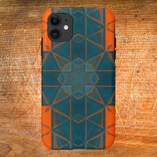 Case-Mate iPhone Case Mosaic Kaleidoscope Carré orange et bleu