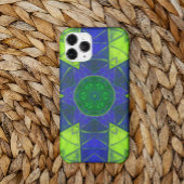 Coques Case-Mate iPhone Mosaic Kaleidoscope Fleur Bleu et Vert