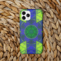 Mosaic Kaleidoscope Fleur Bleu et Vert