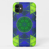 Coques Case-Mate iPhone Mosaic Kaleidoscope Fleur Bleu et Vert (Dos)