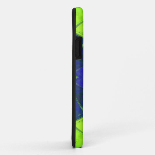 Coques Case-Mate iPhone Mosaic Kaleidoscope Fleur Bleu et Vert (Dos/Droite)