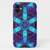 Coques Case-Mate iPhone Mosaic Kaleidoscope Fleur bleu et violet (Dos)