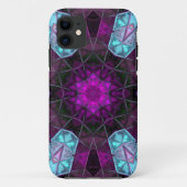 Coques Case-Mate iPhone Mosaic Kaleidoscope Fleur bleu et violet (Dos)
