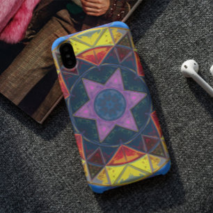 Case-Mate iPhone Case Mosaic Kaleidoscope Fleur Bleu Jaune et Rose