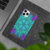 Coques Case-Mate iPhone Mosaic Kaleidoscope Fleur Bleu pourpre et rouge