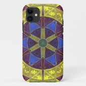 Coques Case-Mate iPhone Mosaic Kaleidoscope Fleur Jaune Bleu et Orange (Dos)