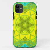 Coques Case-Mate iPhone Mosaic Kaleidoscope Fleur Jaune et Bleu (Dos)