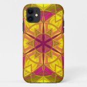 Coques Case-Mate iPhone Mosaic Kaleidoscope Fleur Jaune et Rose (Dos)