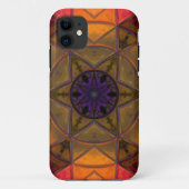 Coques Case-Mate iPhone Mosaic Kaleidoscope Fleur Jaune et Violet (Dos)