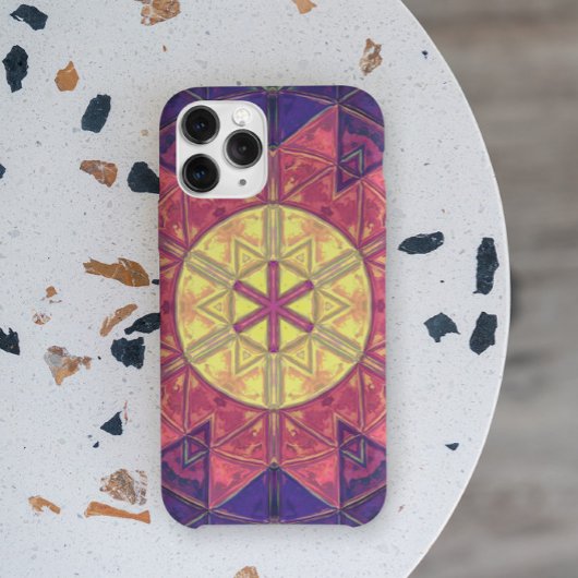 Coques Case-Mate iPhone Mosaic Kaleidoscope Fleur Jaune rose et violet