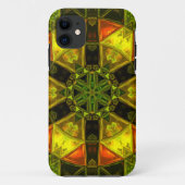 Coques Case-Mate iPhone Mosaic Kaleidoscope Fleur Jaune Vert et Orange (Dos)