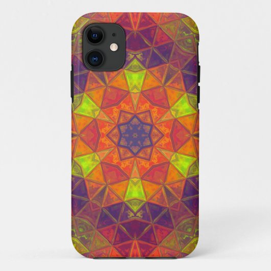 Coques Case-Mate iPhone Mosaic Kaleidoscope Fleur orange violet vert (Dos)