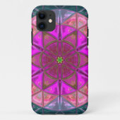 Coques Case-Mate iPhone Mosaic Kaleidoscope Fleur rose et bleu (Dos)