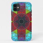 Coques Case-Mate iPhone Mosaic Kaleidoscope Fleur Rouge Bleu et Vert (Dos)