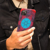 Mosaic Kaleidoscope Fleur Rouge et Bleu