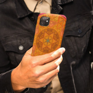 Case-Mate iPhone Case Mosaic Kaleidoscope Fleur Rouge Orange et Noir