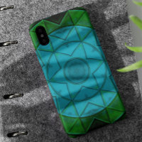 Mosaic Kaleidoscope Fleur Vert et Bleu
