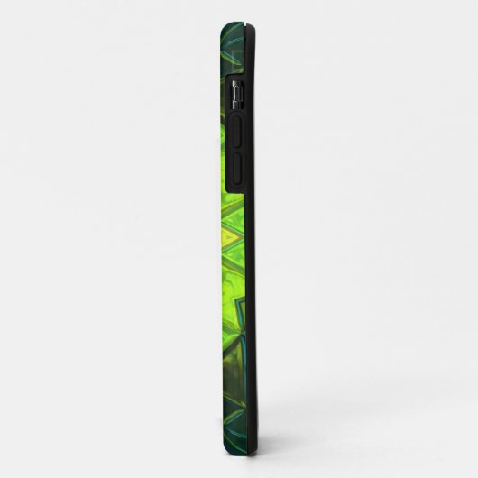 Coques Case-Mate iPhone Mosaic Kaleidoscope Fleur Vert et Bleu (Dos/Gauche)