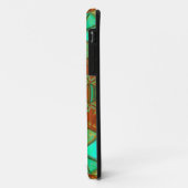 Coques Case-Mate iPhone Mosaic Kaleidoscope Fleur vert et orange (Dos/Gauche)