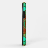 Coques Case-Mate iPhone Mosaic Kaleidoscope Fleur vert et orange (Dos/Droite)