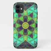 Coques Case-Mate iPhone Mosaic Kaleidoscope Fleur vert Turquoise et violet (Dos)
