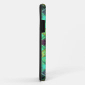 Coques Case-Mate iPhone Mosaic Kaleidoscope Fleur vert Turquoise et violet (Dos/Droite)