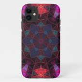 Coques Case-Mate iPhone Mosaic Kaleidoscope Fleur violet et rose (Dos)