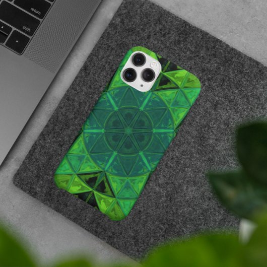 Coques Case-Mate iPhone Mosaic Kaleidoscope Vert Fleur