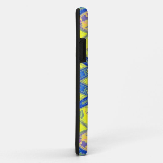 Coques Case-Mate iPhone Mosaic Mandala bleu et jaune (Dos/Droite)